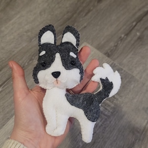 Felt Husky Dog Figurine Toy