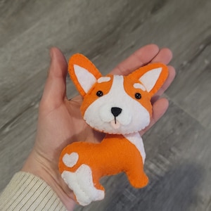 Felt Corgi Dog Figurine Toy