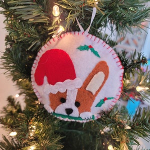 Corgi Felt Christmas Ornament