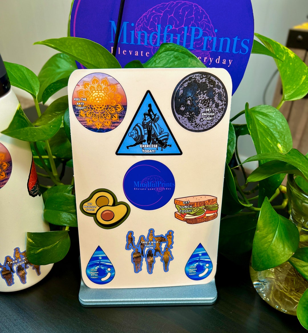 Mindful Selfcare Sticker Set Waterproof Vinyl Matte Finish Reminders