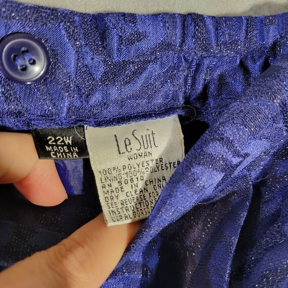 vintage le suit womens skirt size 22W blue print … - image 3