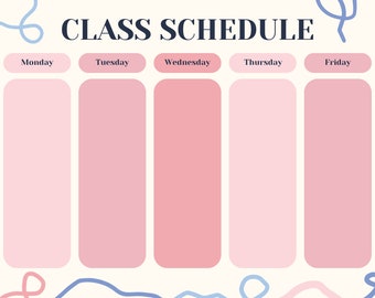 Class Schedule Template