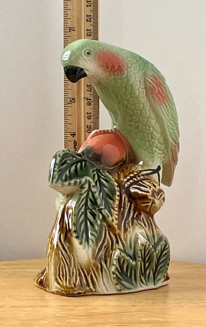 Vintage Green Ceramic Parakeet Parrot Made in Brazil - Etsy
