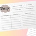 Editable Recipe Cards &amp; Printable Recipe Card Template - Etsy