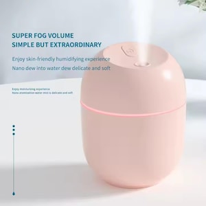 Mini humidificateur d'air portable et diffuseur de lumière nocturne à ultrasons avec couleur - 220 ml