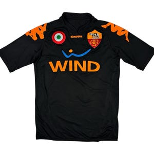 Kappa Gara AS Roma 2007-08 Third Football Shirt Jersey Size M - Black - Vintage