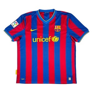 Barcelona 2009/10 Home Football Jersey Shirt Size XL LFP La Liga Vintage Soccer Kit Spain Blaugrana Retro