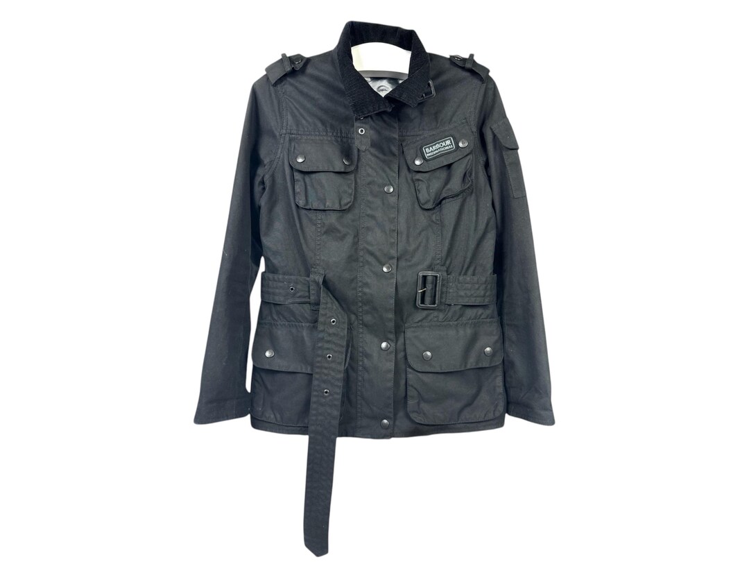Barbour international wax BlackレディースUK8 Barbour International Women's Waxed Jacket “rough Rider