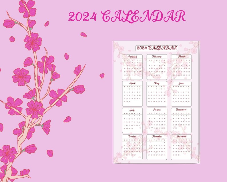 2025 CALENDAR 2025 Calendar Printable, Year at a Glance, One Page, A4