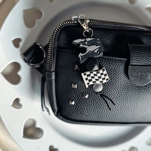 Motocross Helmet&Flag keychain