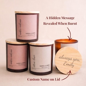 Custom Hidden Message Candle for Her Birthday Personalized Valentine Gift Under 20 Engraved Candle for Mom and Daughter Gifts for Girlfriend