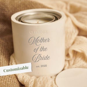 Custom Mother of The Bride Gift for Mom Wedding Day from Daughter Wedding Gift for Mom Candle Wedding Gifts Personalized Candle for Mother