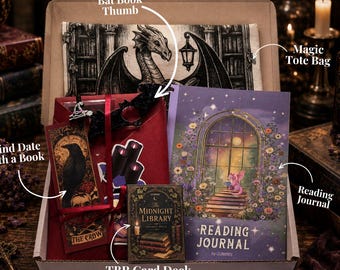 Blind Date with A Book Halloween October Birthday Witch Gift Box Dark Academia Mystery Box Bookish Gifts for Her Birthday Spooky Gift Basket