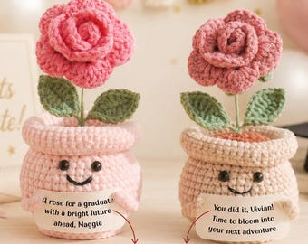 Custom Graduation Crochet Flower Individual Gifts for Daughter Graduation Gift High School Girl Grad Gift Personalized Gift Idea for Student
