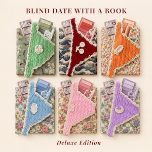 Blind Date with A Book Set Bookini Gift for Book Lover Birthday Gifts Christmas Book Club Reading Gift Exchange Crochet Bookmark Unique Gift