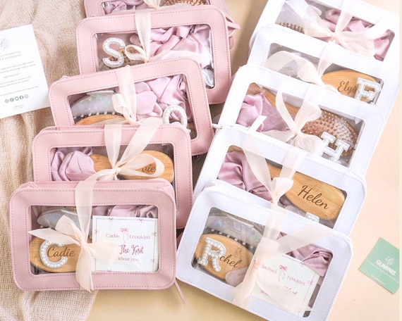 Custom Luxury Bridesmaid Gift Set With Names Makeup Bag