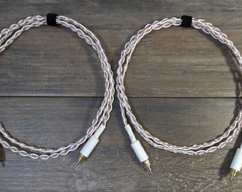 Dual Hi-Fi RCA Cables (White and Gold), 5'-2"