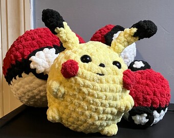 Pokeball Crochet Plushie Stuffed Toy Gift