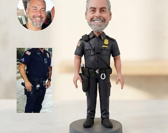 Custom Police Officer Bobblehead, Cop Dad Fathers Day Gift