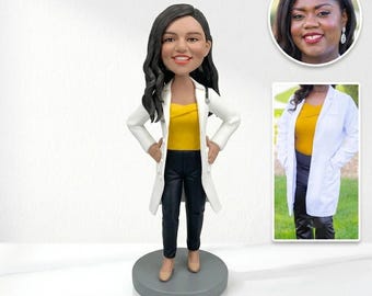 Figura coleccionable personalizada de atención médica a partir de una foto. Regalo médico personalizado para ella, ideal para médicos y enfermeras.