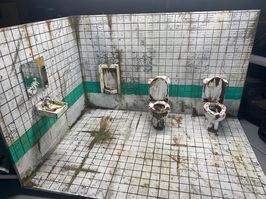 Restroom Scale Model Kit 3D Printed Bathroom, Restroom, 1:12 Scale - Etsy
