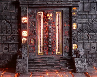 3D Printed Aztec Temple Diorama, 1:12 Scale