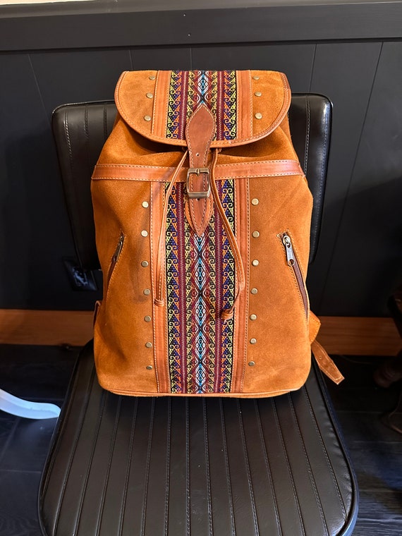 Bohemian suede backpack