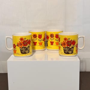 Vintage 1970s “Mug Garden” Japan mug set