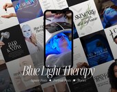 Blue Light Therapy Instagram Templates, Skincare Social Media (Canva)