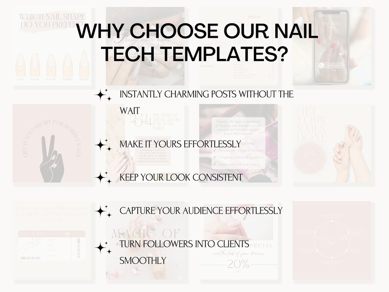 100 Nail Tech Instagram Templates Nail Tech Social Media Nails Technician Post Nails Post Nail