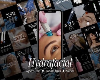 Hydrafacial Instagram Templates, Esthetician Canva Content (Digital Download)