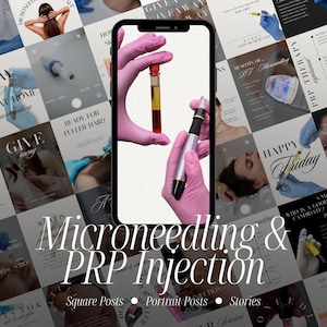 Microneedling & PRP Instagram Templates, MedSpa Social Media (Digital Download)