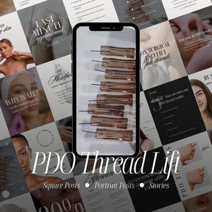Modèles Instagram Thread Lift AOP : contenu pour les réseaux sociaux MedSpa (téléchargement numérique Canva)