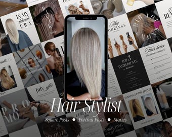 Instagram-Vorlagen für Friseure, Social-Media-Inhalte für Friseursalons, Canva-Designs