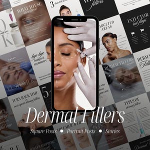 Dermal Fillers Instagram Templates for Aesthetic Nurse Injectors and Estheticians, MedSpa Marketing, Skin Clinic Content, Injection Posts