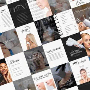 Boost your non-surgical facelift business with this elegant HIFU Instagram Marketing Kit. Created for esthetic clinics, dermatology spas, and beauticians, this bundle supports your Instagram content plan with ready-to-edit social media templates. Educate your audience about focused ultrasound therapy, skin tightening benefits, and treatment expectations while maintaining a premium visual identity that builds trust and attracts more clients.