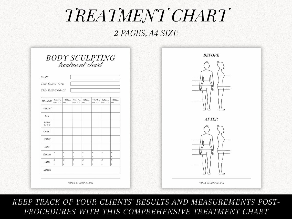 Body sculpting forms bundle for estheticians client intake form