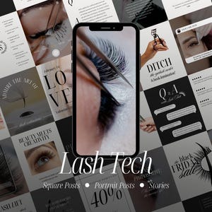 Lash Tech Instagram Templates, Lash Verlängerung Marketing (Canva)