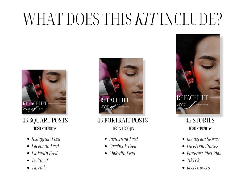 RF Face Lifting Instagram Templates, Cosmetology Content (digital ...