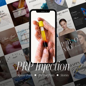 PRP Injection Instagram Templates, MedSpa Social Media Content (Canva)