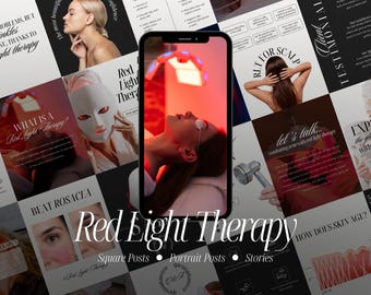 Red Light Therapy Instagram Templates, Esthetician Social Media (Digital Download)