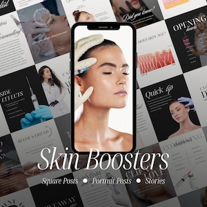Skin Boosters Instagram Templates for Nurse Injectors and Estheticians, MedSpa Post, Aesthetic Nurse Content for Social Media, Canva