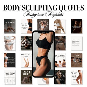 Cytaty o rzeźbieniu ciała Szablony Instagram dla kosmetologów, Canva, Marketing w mediach społecznościowych, Posty z cytatami o konturowaniu ciała, Treści dotyczące kształtowania ciała