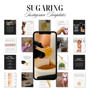 Modèles Instagram d'épilation au sucre pour les esthéticiennes, articles et articles sur l'épilation à la pâte à sucre, spécialiste du marketing des médias sociaux, Canva