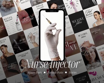 Nurse Injector Instagram Templates: Botox, Lip & Dermal Fillers (Canva, Digital Download)