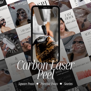 Carbon Laser Peel Instagram Templates, MedSpa Social Media (Canva)
