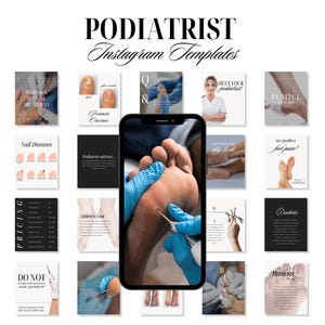 Modelos de Instagram para Podólogos, Conteúdo de Mídia Social para Clínicas de Podologia, Marketing de Práticas de Podologia, Postagens e Histórias de Podólogos, Modelos Canva