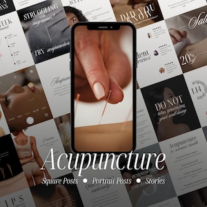 Acupuncture Instagram Templates for Acupuncturist and Wellness Clinics, Alternative Medicine Content, TCM Marketing, Natural Healing, Canva