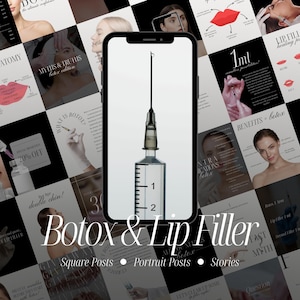 Botox and Lip Filler Instagram Templates, Canva Designs for Medspas and Nurse Injectors (Digital Download)