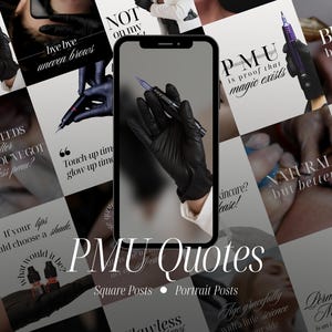 Citaten voor permanente make-up Instagram-sjablonen, content voor PMU-artiesten, Canva
